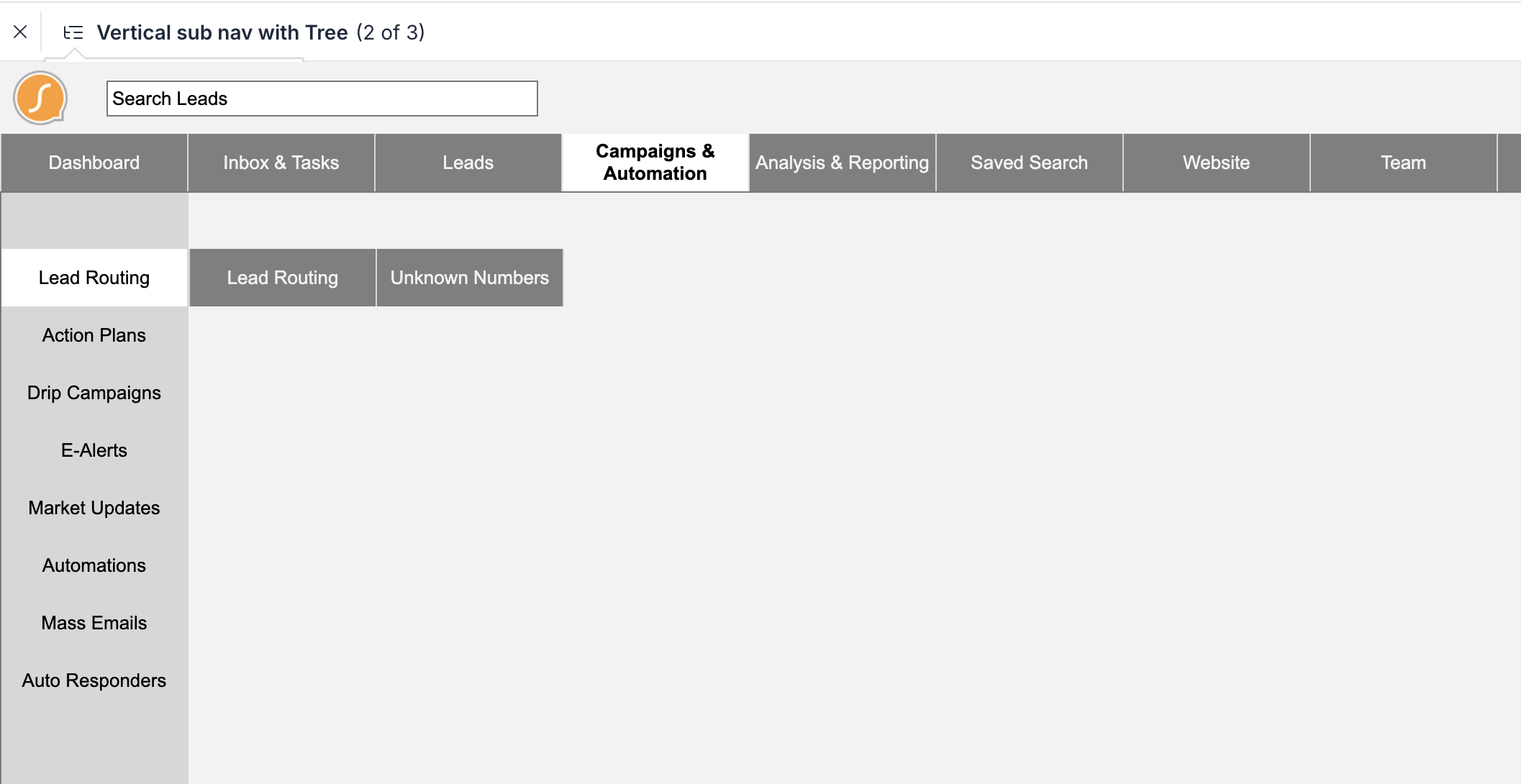 Workflow/Tools navigation prototype variant