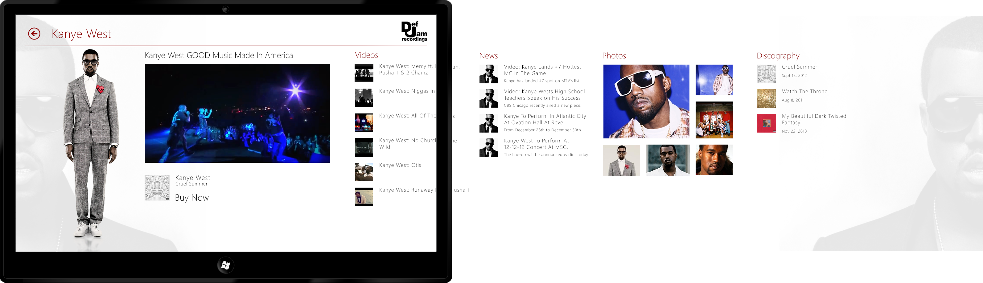 Def Jam Records Windows 8 App screenshot