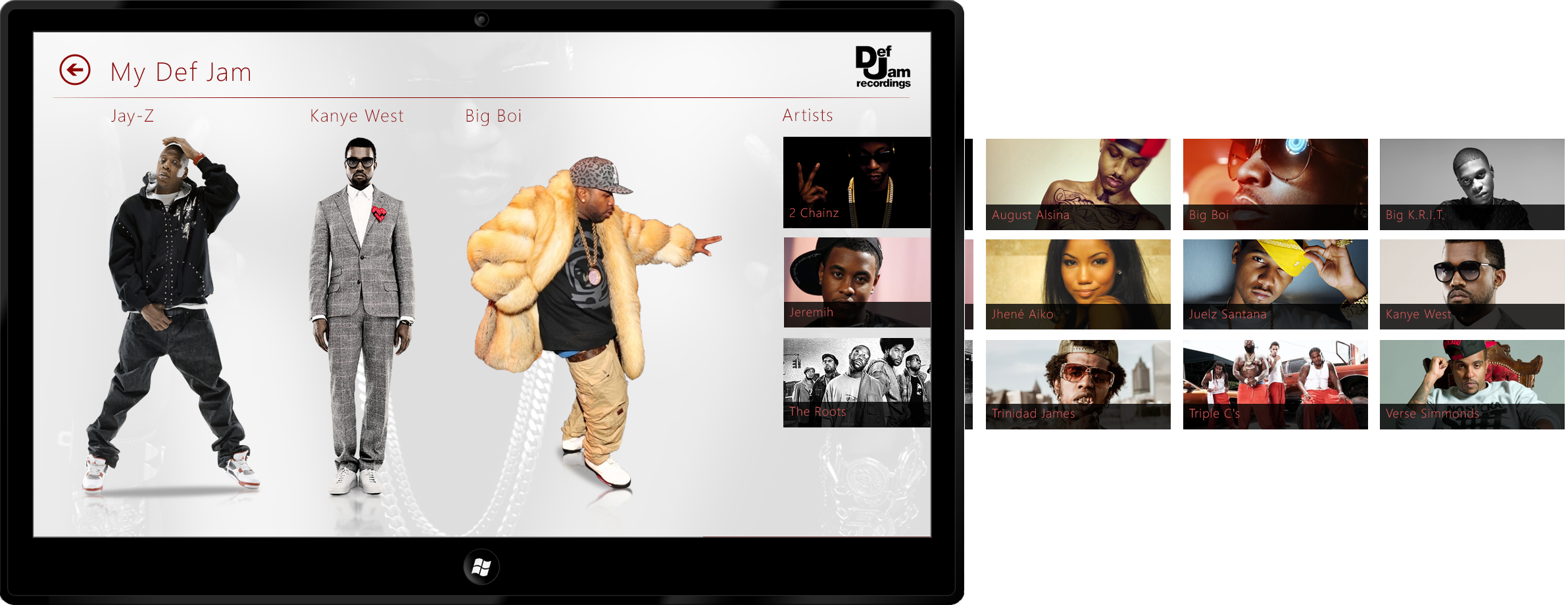 Def Jam Records Windows 8 App screenshot