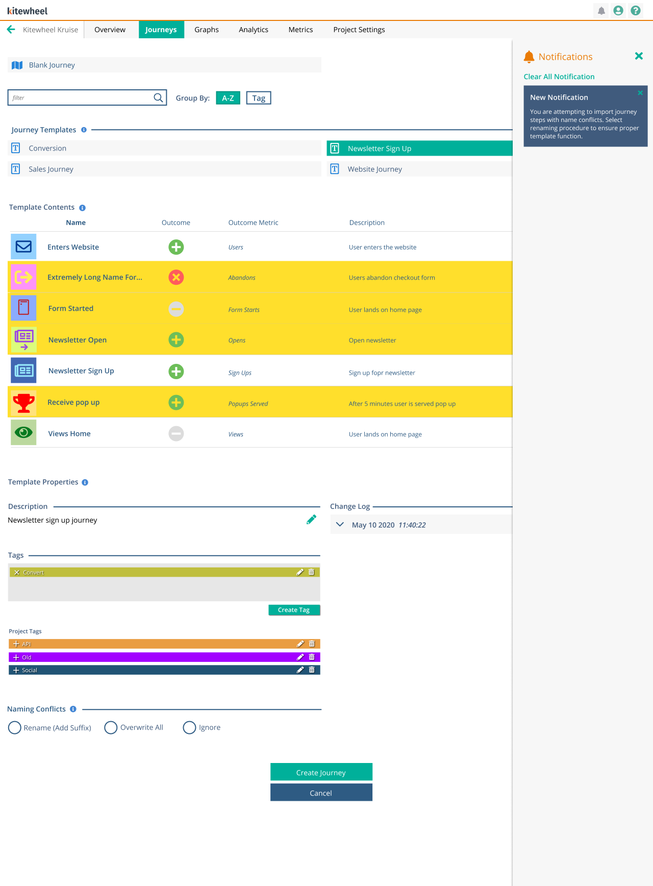 Change log and notes