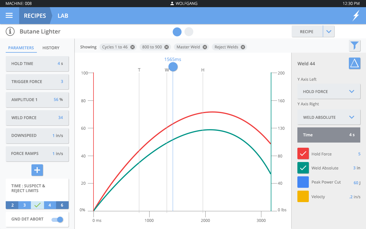 Ultrasonic Welding HMI screenshot