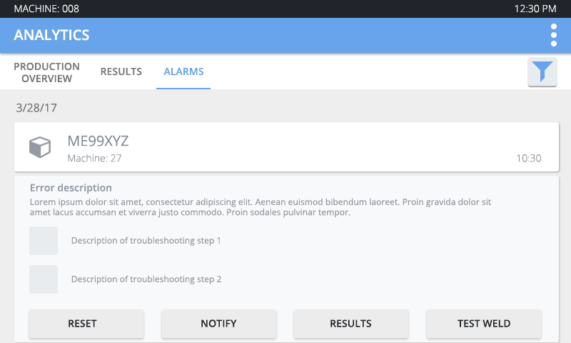 Ultrasonic Welding HMI screenshot