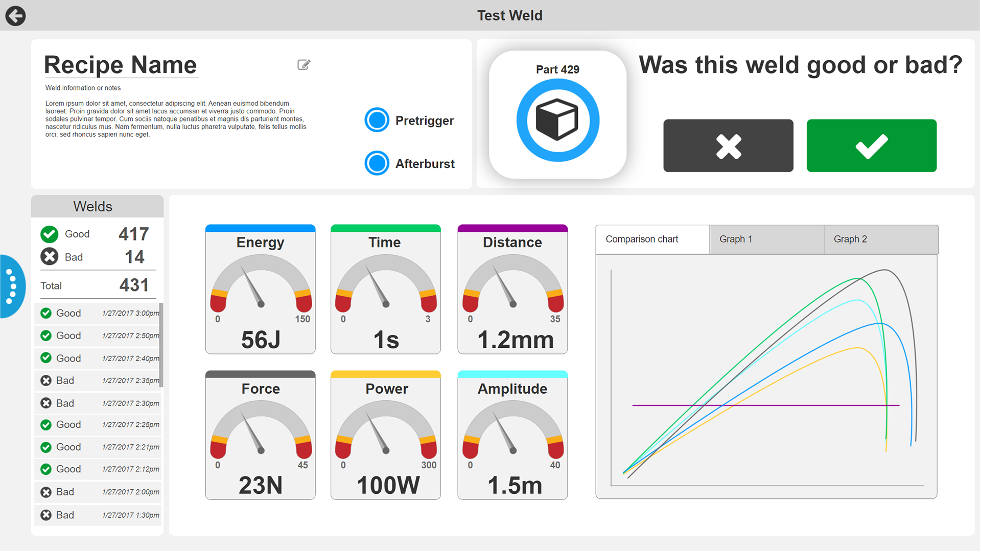 Ultrasonic Welding HMI screenshot